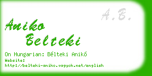 aniko belteki business card